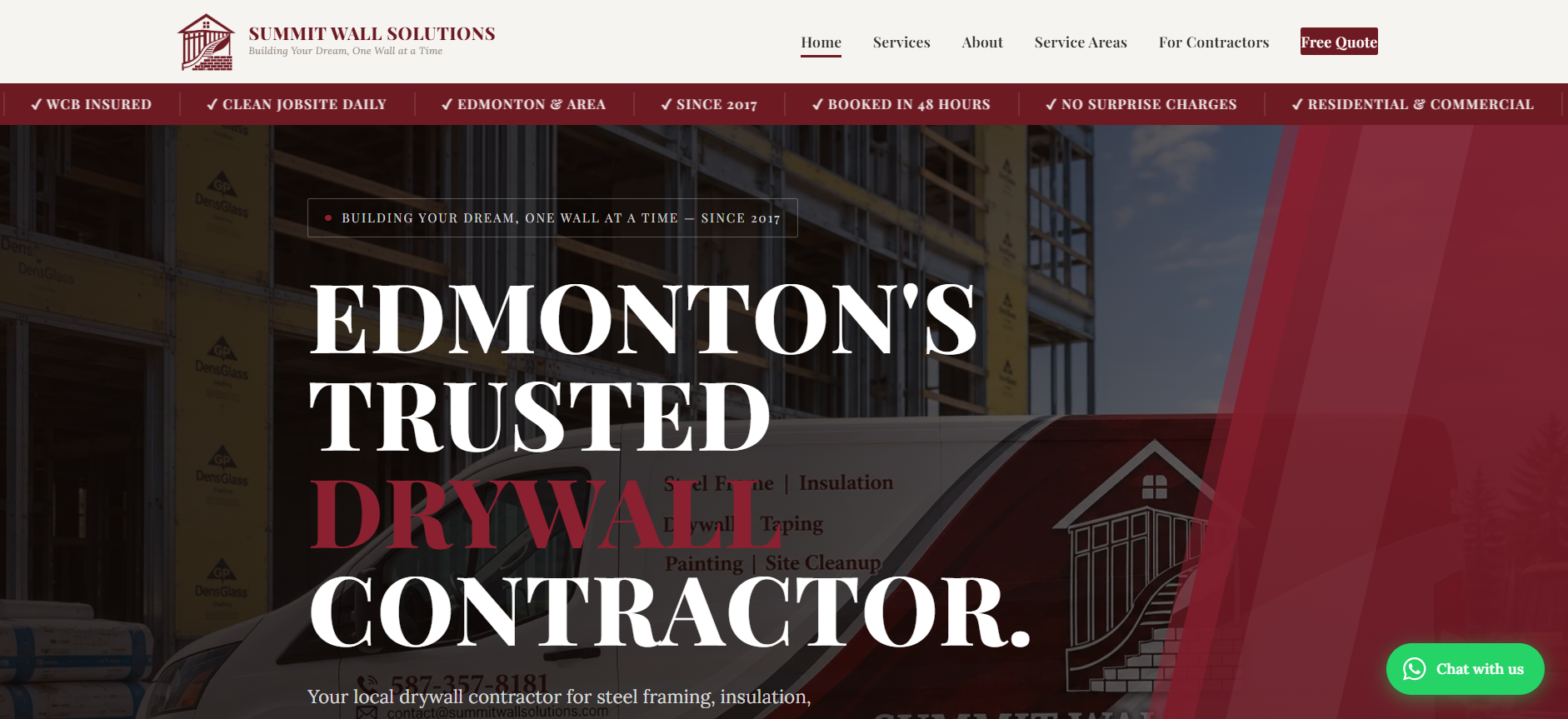 Site da Summit Wall Solutions